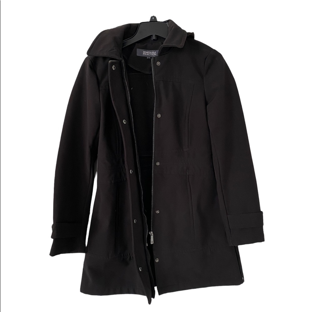 Black Kenneth Cole trenchcoat/ rain jacket  size small